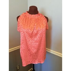 Jodifl Women's Leopard Print Tank‎ Top Ruffled Size Large NWT